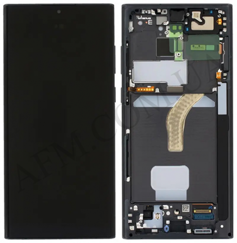 Дисплей (LCD) Samsung GH82-30465A S918 Galaxy S23 Ultra 5G чорний сервісний + рамка