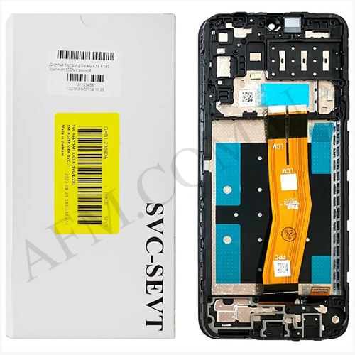 Дисплей (LCD) Samsung GH81-23640A A145 Galaxy A14 4G чёрный сервисный + рамка