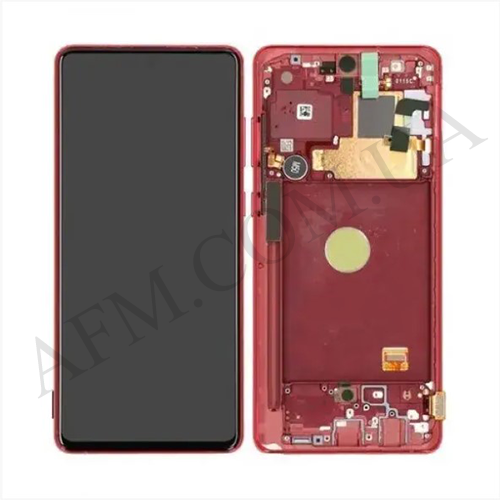 Дисплей (LCD) Samsung GH82-22192C N770 Galaxy Note 10 Lite Aura Red сервисный + рамка
