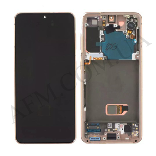 Дисплей (LCD) Samsung GH82-24545E G991 Galaxy S21 BRONZE сервисный + рамка