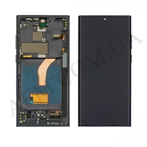 Дисплей (LCD) Samsung S908B Galaxy S22 Ultra OLED (Small LCD) чорний + рамка