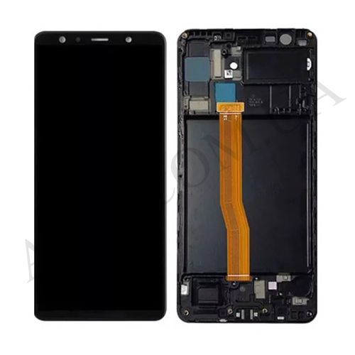 Дисплей (LCD) Samsung A750F Galaxy A7 2018 OLED чорний + рамка