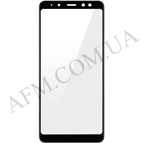 Стекло экрана Samsung A530F Galaxy A8 2018 чёрное + OCA плёнка