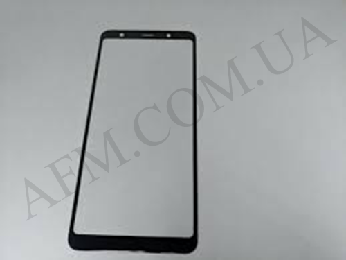 Стекло экрана Samsung A750 Galaxy A7 2018 чёрное + OCA плёнка