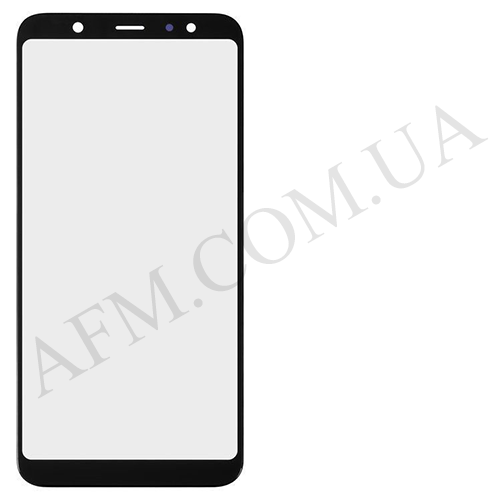 Стекло экрана Samsung A605 Galaxy A6 Plus 2018 чёрное + OCA плёнка