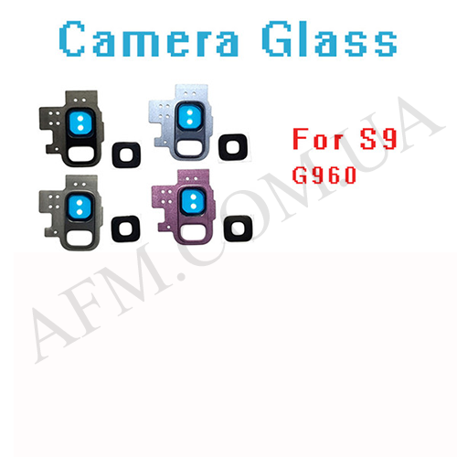 Скло камери Samsung G960 Galaxy S9 + сіра рамка Titanium Grey*
