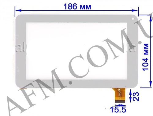 Сенсор (Touch screen) Bravis (186*104) NB70/ NM701/ NP72 тип 2/ Archos 70c Cobalt/ AP-112BF белый*