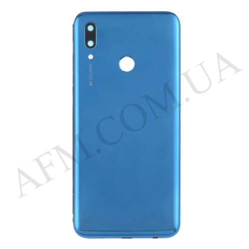 Задня кришка Huawei P Smart 2019 (POT-LX1) синя Sapphire Blue + Скло камери