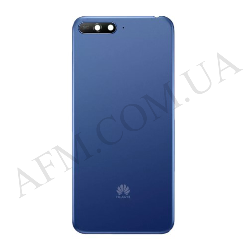 Задня кришка Huawei Y6 2018 (ATU-L21/ ATU-L22) синя + Скло камери