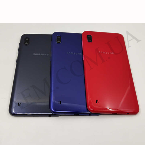 Задняя крышка Samsung A105F Galaxy A10 2019 синяя Blue + стекло камеры