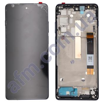 Дисплей Motorola XT2175-1 Moto G200 5G/ XT2175-2 Edge S30/ XT2141 Edge 2021 чорний + рамка синя