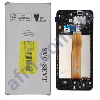 Дисплей Samsung сервисный A022 Galaxy A02 чёрный + рамка GH82-25250B