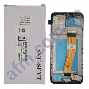 Дисплей Samsung сервисный A025G Galaxy A02S/ A037G Galaxy A03s чёрный + рамка GH81-18456A