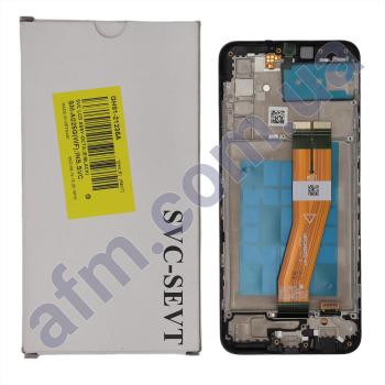 Дисплей Samsung сервисный A035G Galaxy A03 (163*72) чёрный + рамка GH81-21626A