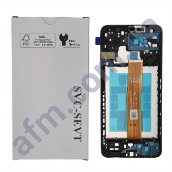 Дисплей Samsung сервисный A047F Galaxy A04s чёрный + рамка GH82-29806A
