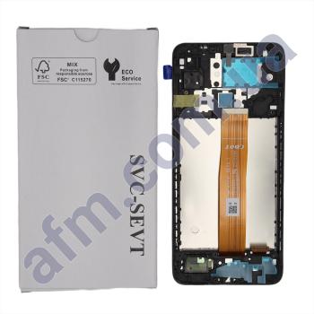 Дисплей Samsung сервисный A125 Galaxy A12 чёрный + рамка GH82-24491A