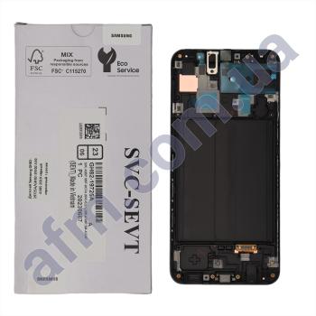 Дисплей Samsung сервисный A305 A30 2019 чёрный + рамка GH82-19725A/ GH82-19202