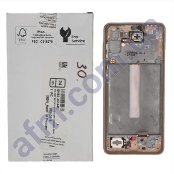 Дисплей Samsung сервисный A336 Galaxy A33 5G золотой + рамка GH82-28143D