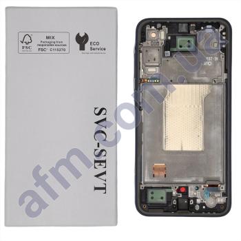 Дисплей Samsung сервисный A356 Galaxy A35 чёрный + рамка GH82-34224A