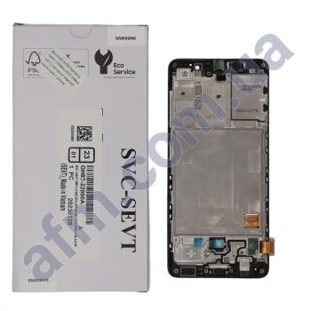 Дисплей Samsung сервисный A415 Galaxy A41 чёрный + рамка GH82-22860A
