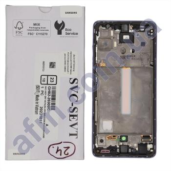 Дисплей Samsung сервисный A528B Galaxy A52S 5G фиолетовый + рамка GH82-26863C