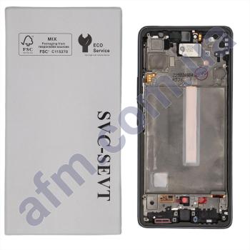 Дисплей Samsung сервисный A536 Galaxy A53 5G чёрный + рамка GH82-28024A