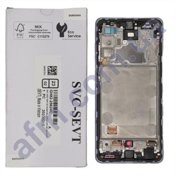Дисплей Samsung сервисный A725 Galaxy A72 фиолетовый + рамка GH82-25463C