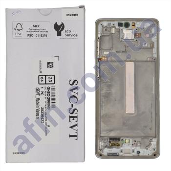Дисплей Samsung сервисный A736 Galaxy A73 5G белый + рамка GH82-28884B