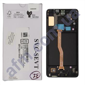Дисплей Samsung сервисный A920F Galaxy A9 2018 чёрный + рамка GH82-18322A