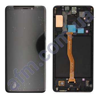 Дисплей Samsung сервісний A920F Galaxy A9 2018 чорний + рамка GH82-18322A