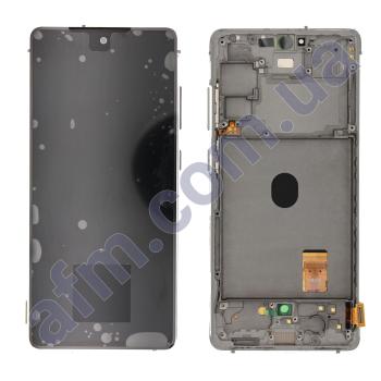 Дисплей Samsung сервісний G780 Galaxy S20 FE білий + рамка GH82-24219B