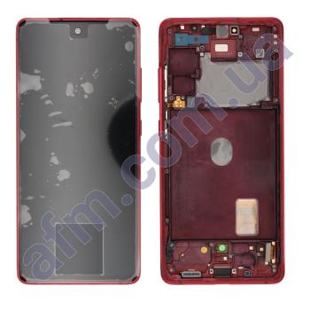 Дисплей Samsung сервісний G780 Galaxy S20 FE червоний + рамка GH82-24219E