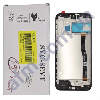 Дисплей Samsung сервисный M205 Galaxy M20 2019 чёрный + рамка GH82-18682A