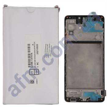 Дисплей Samsung сервисный M515 M51 2020 чёрный + рамка GH82-23568A