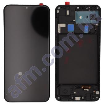 Дисплей Samsung A205F Galaxy A20 OLED чорний + рамка
