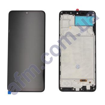 Дисплей Samsung A225F Galaxy A22 OLED (Small LCD) чорний + рамка