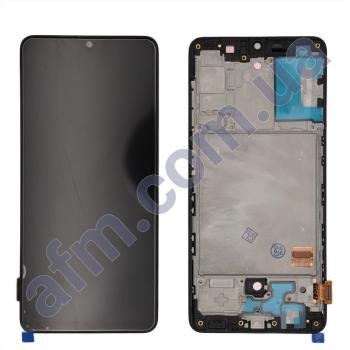 Дисплей Samsung A415 Galaxy A41 OLED (Small LCD) чёрный + рамка