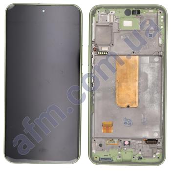 Дисплей Samsung A546 Galaxy A54 OLED чёрный + рамка зелёная Lime