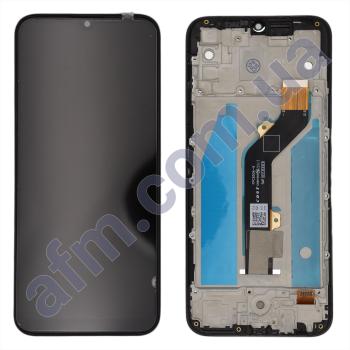 Дисплей Tecno Spark 6 Go (KE5/ KE5J)/ Spark Go 2020 (KE5S) чёрный + рамка