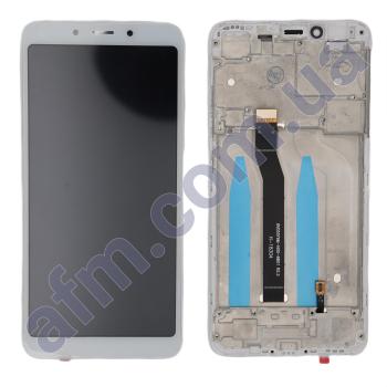 Дисплей Xiaomi Redmi 6/ Redmi 6A белый + рамка (без датчика приближения)!