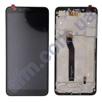 Дисплей Xiaomi Redmi 6/ Redmi 6A чёрный + рамка (с датчиком приближения)