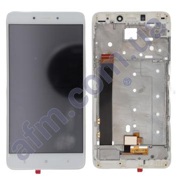 Дисплей Xiaomi Redmi Note 4 MediaTek белый + рамка