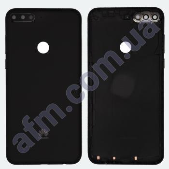 Задняя крышка Huawei Y7 2018 (LDN-L01/ LDN-L21) чёрная + стекло камеры