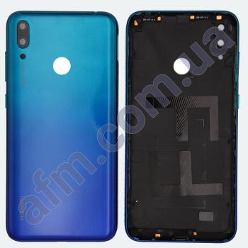 Задняя крышка Huawei Y7 2019 (DUB-LX1) синяя Aurora Blue + стекло камеры