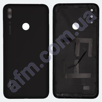 Задняя крышка Huawei Y7 2019 (DUB-LX1) чёрная Midnight Black + стекло камеры