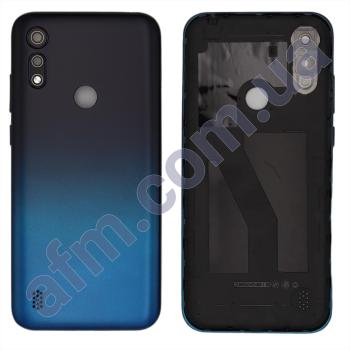 Задняя крышка Motorola XT2053 Moto E6s Peacock Blue синяя + стекло камеры!