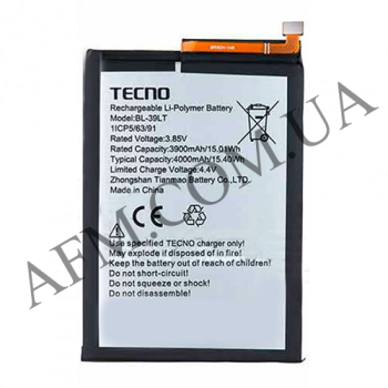 АКБ оригинал Tecno BL-39LT Tecno Spark 4 KC2/ Tecno Camon 12 CC7S