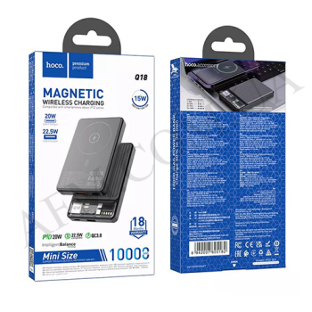 Внешний аккумулятор (Power Bank) Hoco Q18 22.5W беспроводной (10000 mAh) чёрный