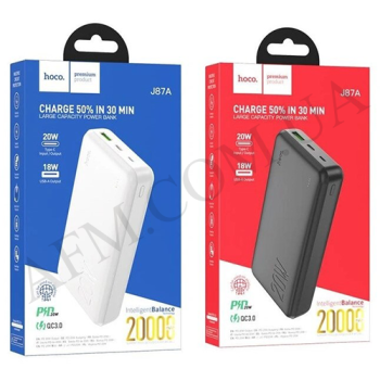 Внешний аккумулятор (Power Bank) Hoco J87A PD20W + QC3.0 (20000 mAh) чёрный