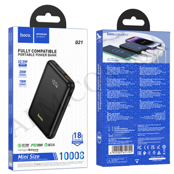 Внешний аккумулятор (Power Bank) Hoco Q21 22.5W PD20W LCD (10000 mAh) чёрный